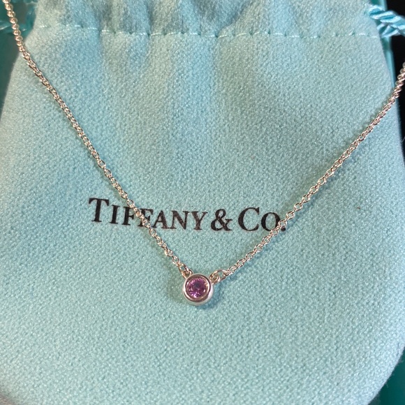 Tiffany & Co. Peretti by the yard pink sapphire 925 16” necklace box MSRP $600 - Picture 7 of 10